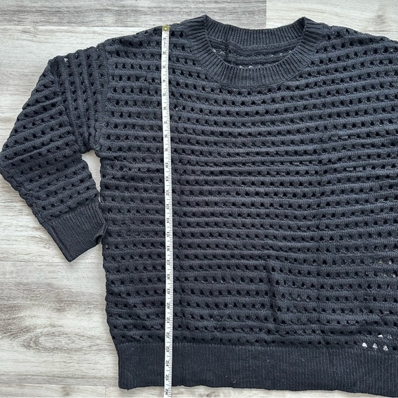 NEW 100% Cotton Women’s Oversized Crochet Sweater Black Large L - Picture 5 of 7
